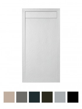 Plato Ducha de Resina Extraplano Roble Natural, 100 x 100 cm, Antideslizante Textura Lisa, Incluye Válvula de Desagüe y Rejilla, Roble  Natural